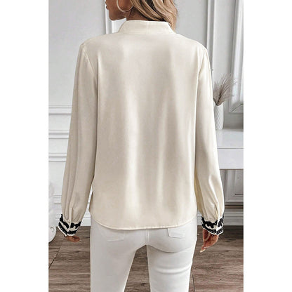 Single Row Multi-buckle Long Sleeve Shirt For Women European And American Leisure Style