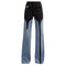 Casual High Waist Straight Pants Loose Washed-out Jeans