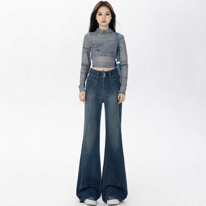 American Retro Loose Straight Wide Leg Jeans