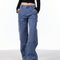 Loose Straight Retro High Street Pocket Design Jeans For Women