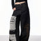 Retro Alphabet Embroidered Jeans Women's Loose Straight Wide-leg Pants